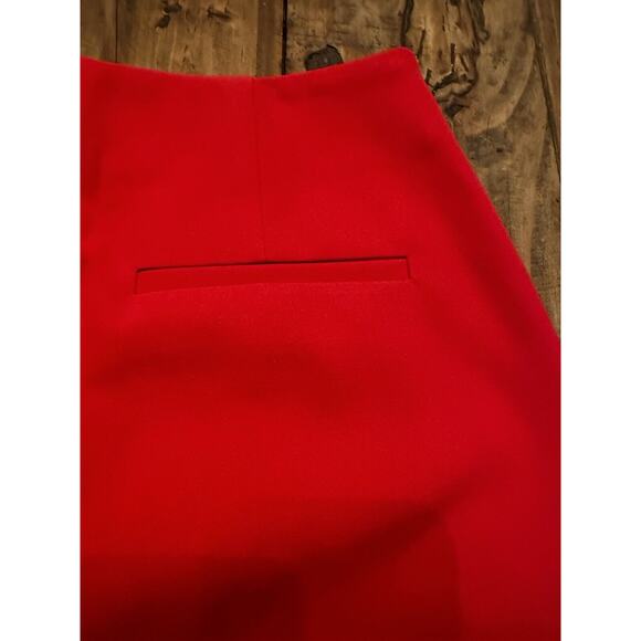 Proenza Schouler Size 6 Red Wool Blend Stretch Wide Leg Pants Pockets Luxury - Picture 16 of 16